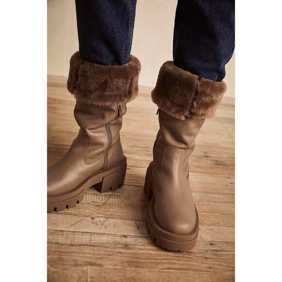 Free People x Equitaire Charlee Mid Shearling Fur Boots $348 - Picture 9 of 14